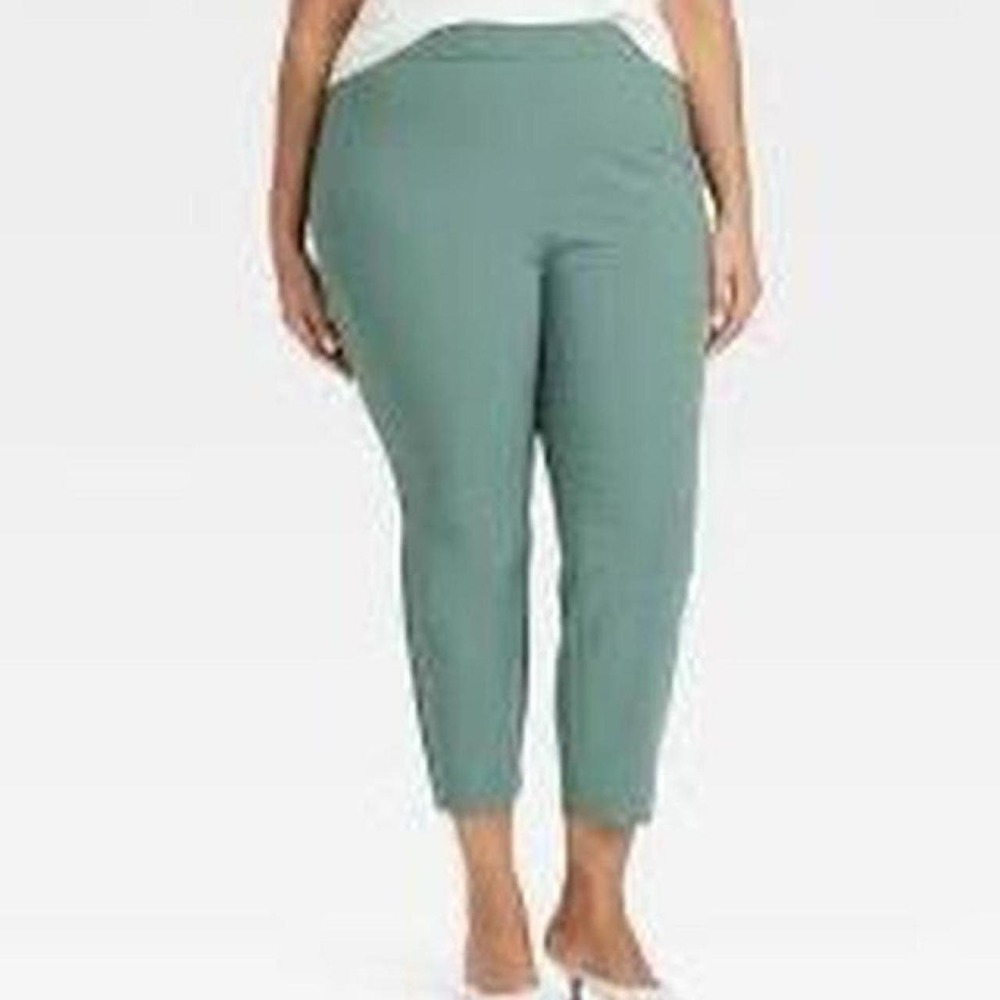 A New Day Sage Green High Rise Skinny Ankle Stretch Pants 14 Regular